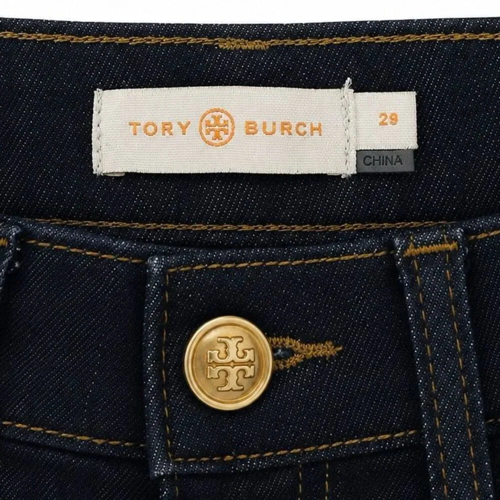 Tory Burch Skinny Jeans Dark Wash Stretch Denim Women 29 Modern Classic